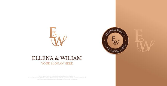 Initial EW Logo Design Vector 