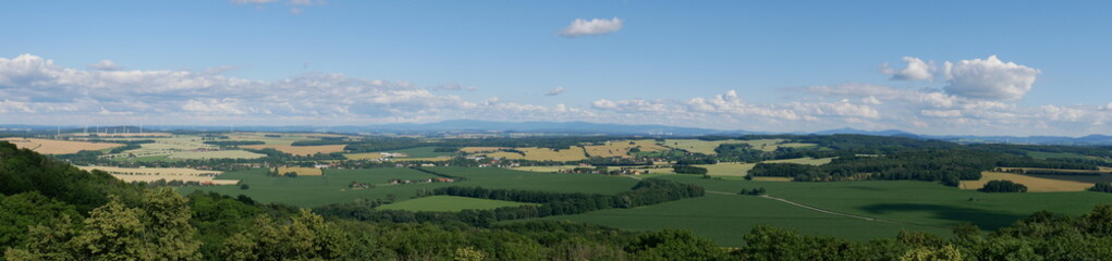 Fototapeta na wymiar Panorama Oberlausitz vom Löbauer Berg aus