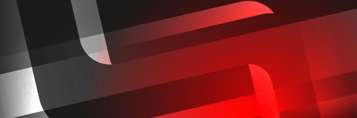 Red and black abstract techology geometry banner