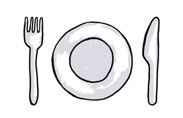 Eating Symbol - Fork - Knife - Plate
