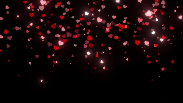 falling glittering hearts sparkling love decoration background