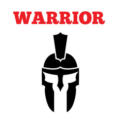helmet of the spartan warrior symbol, emblem. Spartan helmet logo, vector illustration of spartan shield and helmet, spartan greek gladiator helmets armor. vector icon
