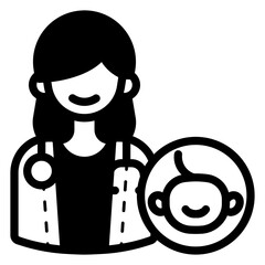 female pediatrician illustration