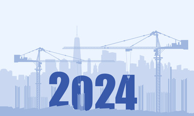 Construction sets numbers for New Year 2024.
