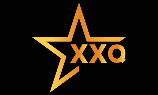 XXQ golden luxury star icon three letter logo design vector template. royal logo | luxury logo | jewelry logo | premium logo | iconic logo | Victoria logo |	