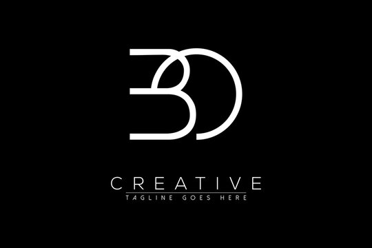 Letter bd, db, d, b, Abstract initial monogram letter alphabet logo design