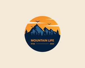 Mountain Life Simple Vector Logo