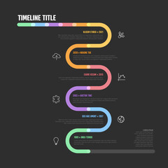 Infographic darkCompany Milestones curved thick line Timeline Template