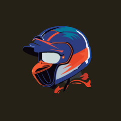 design for a racer's helmet, design for a t-shirt