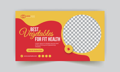 Obraz premium Best vegetables YouTube thumbnail and web banner template