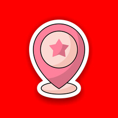 Location sticker icon vector