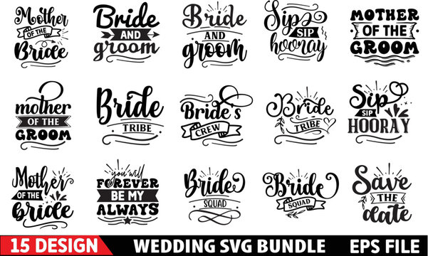 Wedding SVG Bundle, Love Svg Bundle, Wedding Quotes Svg, Wedding Cricut Svg, Cricut Cut Files, Sayings Svg, Quotes, Wedding, Bride, Groom