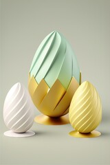 oeufs de pâques minimalistes, décoration, couleurs pastel. Idéal pour les cartes postales, le papier peint.