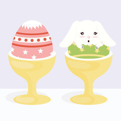 Easter egg and bunny illustration design
