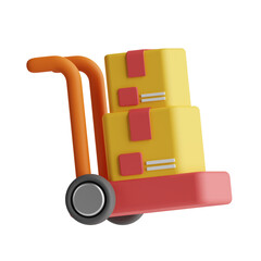 3d trolley package icon
