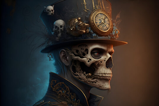 Steampunk Skull Background Images – Browse 1,875 Stock Photos, Vectors, and  Video