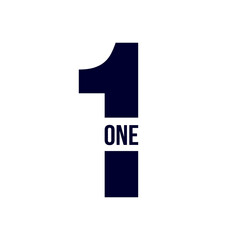 Creative minimal design number one. One symbol isolated on white background. 1 number logo. vector