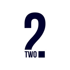 Creative minimal design number Two. Two symbol isolated on white background. 2 number logo. vector