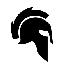 helmet of the spartan warrior symbol, emblem. Spartan helmet logo, vector illustration of spartan shield and helmet, spartan greek gladiator helmets armor. vector icon