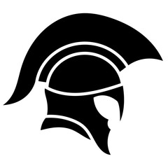helmet of the spartan warrior symbol, emblem. Spartan helmet logo, vector illustration of spartan shield and helmet, spartan greek gladiator helmets armor. vector icon
