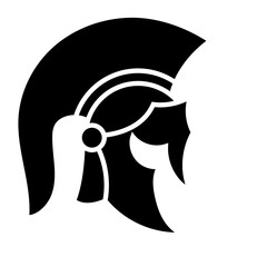 helmet of the spartan warrior symbol, emblem. Spartan helmet logo, vector illustration of spartan shield and helmet, spartan greek gladiator helmets armor. vector icon