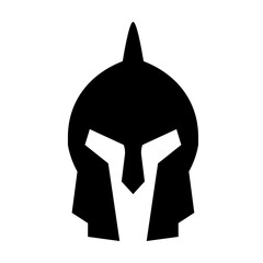 helmet of the spartan warrior symbol, emblem. Spartan helmet logo, vector illustration of spartan shield and helmet, spartan greek gladiator helmets armor. vector icon