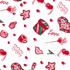 seamless pattern with hearts valentines day heart 
