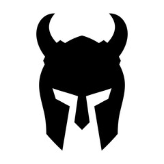 helmet of the spartan warrior symbol, emblem. Spartan helmet logo, vector illustration of spartan shield and helmet, spartan greek gladiator helmets armor. vector icon