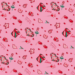 seamless pattern with hearts valentines day heart 