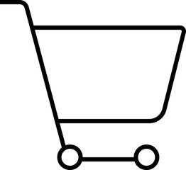 Trolley Vector Line Icon. Vector sign drawn with black thin line. Editable stroke. Perfect for UI, apps, web sites, books, articles