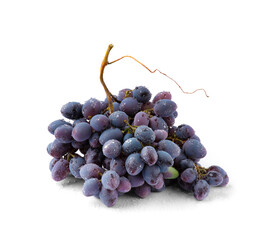 Bunch of grapes on a white background with water drops