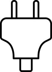 Obraz premium Electrical Plug Line Icon. Vector sign drawn with black thin line. Editable stroke. Perfect for UI, apps, web sites, books, articles