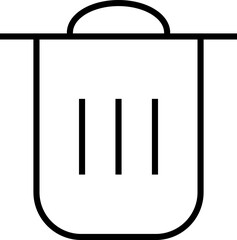Trash Can Line Icon. Vector sign drawn with black thin line. Editable stroke. Perfect for UI, apps, web sites, books, articles
