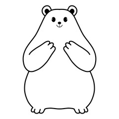 Bears Clipart, cute bear, animal outline, animal Doodle, Bear  Doodles Coloring Page