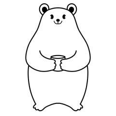 Bears Clipart, cute bear, animal outline, animal Doodle, Bear  Doodles Coloring Page
