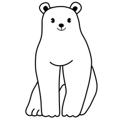 Bears Clipart, cute bear, animal outline, animal Doodle, Bear  Doodles Coloring Page