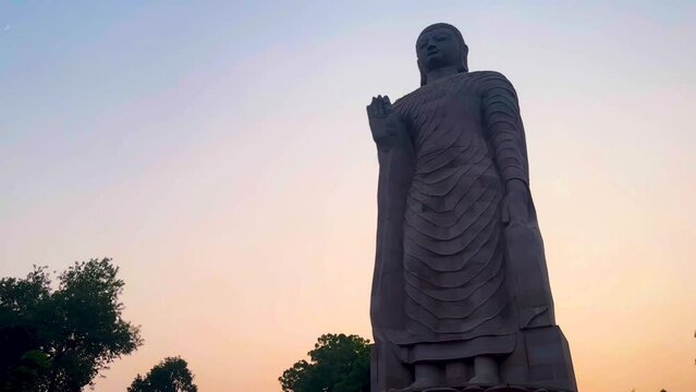 Big statue of Gautam Buddha in evening