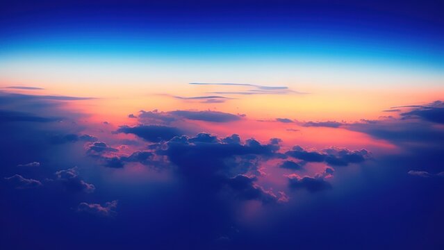 Flying and traveling, view from airplane window on the wing at sunset time. © Epiphany 
