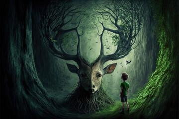 Kopf im Wald