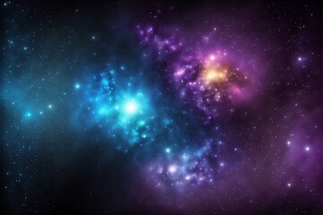 Fototapeta na wymiar Light blue purple nebula galaxy. Generative AI.