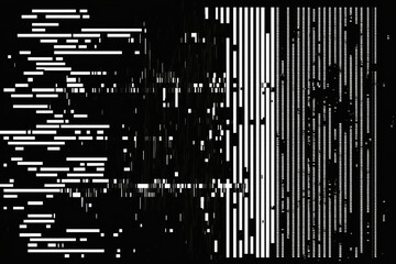 black and white digital technology glitch made by generative ai