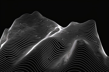 abstract white outline topographic contour map geometric background made by generative ai