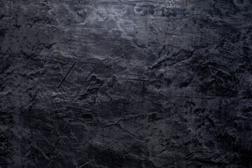 Fototapeta premium Beautiful grunge blue gray background. Wide angle rugged abstract decorative dark background image. Stylized rough textured wallpaper with copy space for design. Old concrete surface.