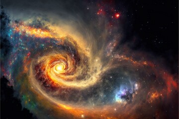 Fototapeta na wymiar Swirling Universe with Nebula. Spiritual Consciousness Concept. Generative AI.