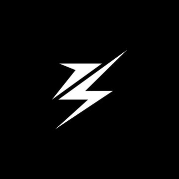 Modern letter Z with electric flash logo