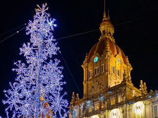Christmas tree in 'Maria Pita' square