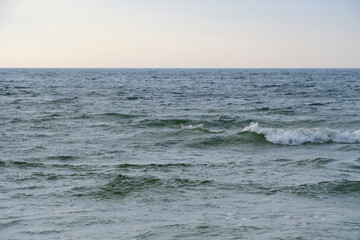Undulating Baltic Sea.Waves during small storm.