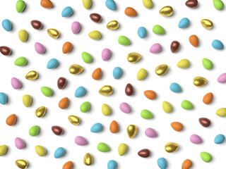 Easter eggs colourful pattern. 3D Render