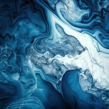 Abstract background blue marble agate granite mosaic, marbled pattern surface ,made with Generative AI