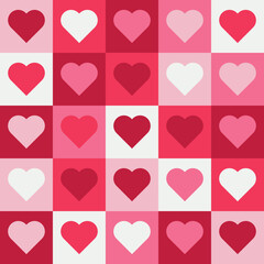 red and pink heart pattern. Geometric shaped heart